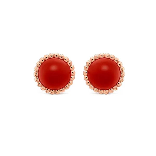 Khuyên Tai Jewery Luxury Perle'e Couleurs Carnelian 18k Rose Gold Màu Vàng Hồng - Trang sức - Vua Hàng Hiệu