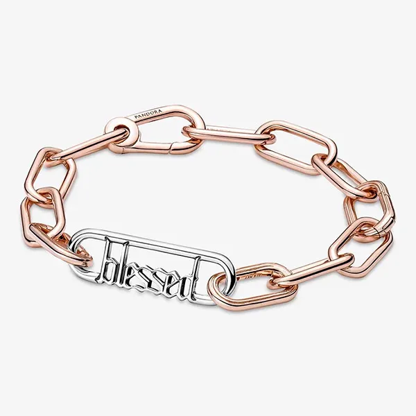 Hạt Vòng Charm Pandora Me Styling Blessed Word Link 799670C00 Màu Bạc - Trang sức - Vua Hàng Hiệu