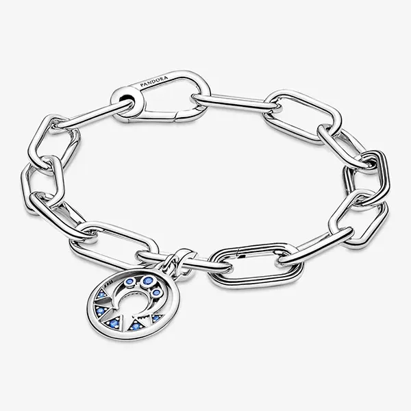 Hạt Vòng Charm Pandora Me Moon Power Medallion 799669C01 Màu Bạc Xanh - Trang sức - Vua Hàng Hiệu