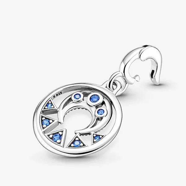 Hạt Vòng Charm Pandora Me Moon Power Medallion 799669C01 Màu Bạc Xanh - Trang sức - Vua Hàng Hiệu