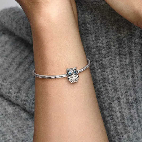 Hạt Vòng Charm Pandora Sparkling Owl 798397NBCB Màu Bạc - Trang sức - Vua Hàng Hiệu
