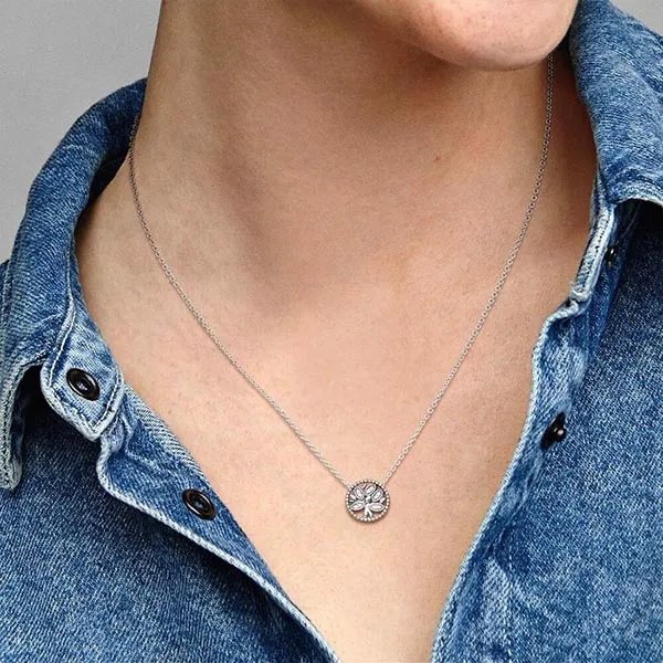 Dây Chuyền Pandora Moments Mặt Cây Gia Đình Đính Đá Cubic Zirconia Trong Suốt 397780CZ Màu Bạc - Trang sức - Vua Hàng Hiệu