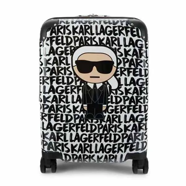 Vali Karl Lagerfeld Paint Stroke Logo Spinner Suitcase 20 Inch Màu Đen Trắng