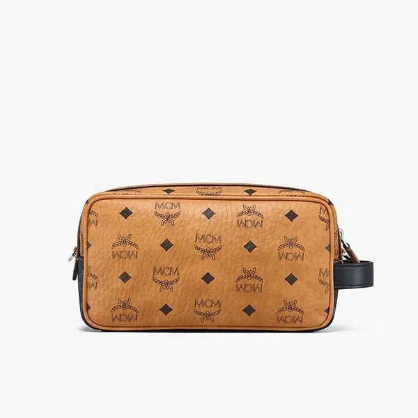 Túi Đeo Chéo MCM Wash Bag In Visetos Mix MXZBSVI03WT001 Màu Trắng Nâu - Túi xách - Vua Hàng Hiệu