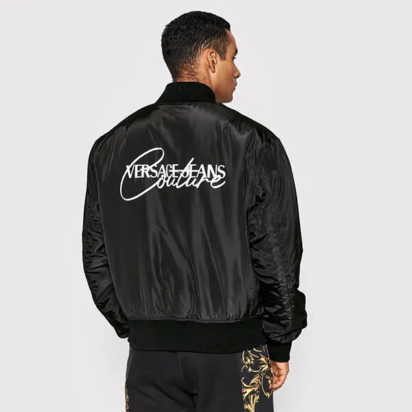 Áo Khoác Versace Jeans Couture Bomber Striuke Print Garland 72GAS4D7 Juoda Regular Fit Màu Vàng - Đen Size 48