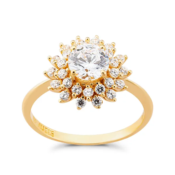 Nhẫn Huy Thanh Jewelry NDINO 221 - 14K - Đá Cubic Zirconia Màu Vàng Gold