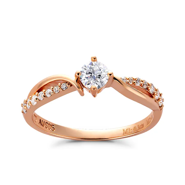 Nhẫn Huy Thanh Jewelry NDINO 237 - 14K - Đá Moissanite Màu Vàng Hồng - Trang sức - Vua Hàng Hiệu