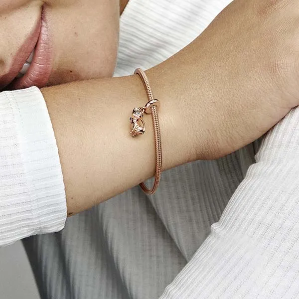 Hạt Vòng Charm Pandora Sparkling Pet Cat Dangle 782259C01 Màu Vàng Hồng C_QP - Trang sức - Vua Hàng Hiệu