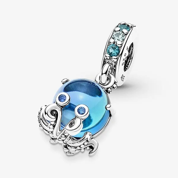 Hạt Vòng Charm Pandora Murano Glass Cute Octopus Dangle 791694C01 Màu Bạc Xanh - Trang sức - Vua Hàng Hiệu