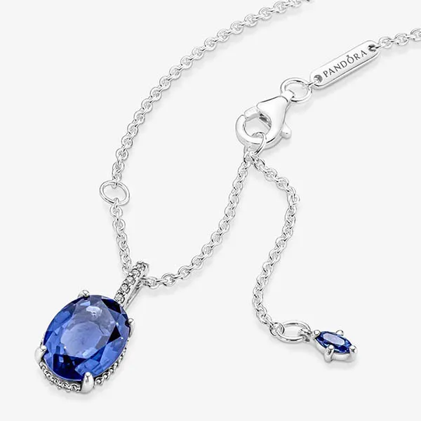 Dây Chuyền Pandora Sparkling Statement Halo Pendant 390055C01 Màu Bạc