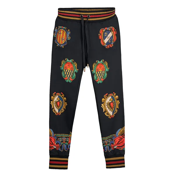 Quần Jogger Dolce & Gabbana D&G Họa Tiết GYUVAT-HH766 Màu Đen