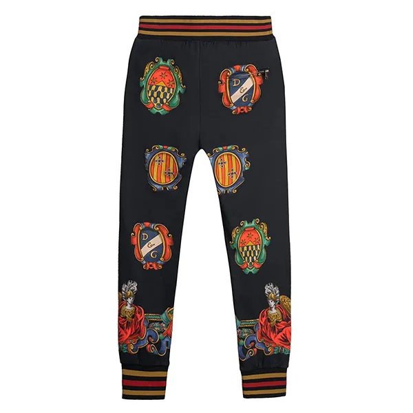 Quần Jogger Dolce & Gabbana D&G Họa Tiết GYUVAT-HH766 Màu Đen