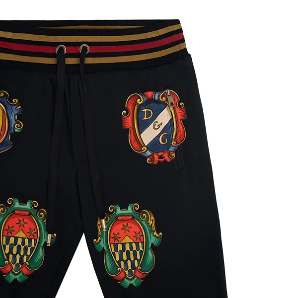 Quần Jogger Dolce & Gabbana D&G Họa Tiết GYUVAT-HH766 Màu Đen