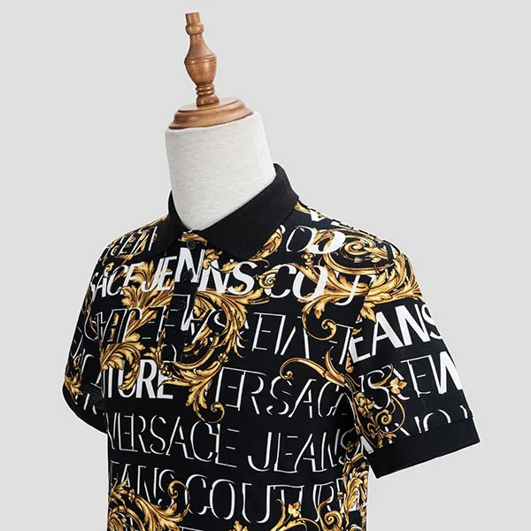 Áo Polo Nam Versace Jeans Couture Baroque-Print Logo 73GAG6S0 JS098 G89 Phối Màu Size S - Thời trang - Vua Hàng Hiệu