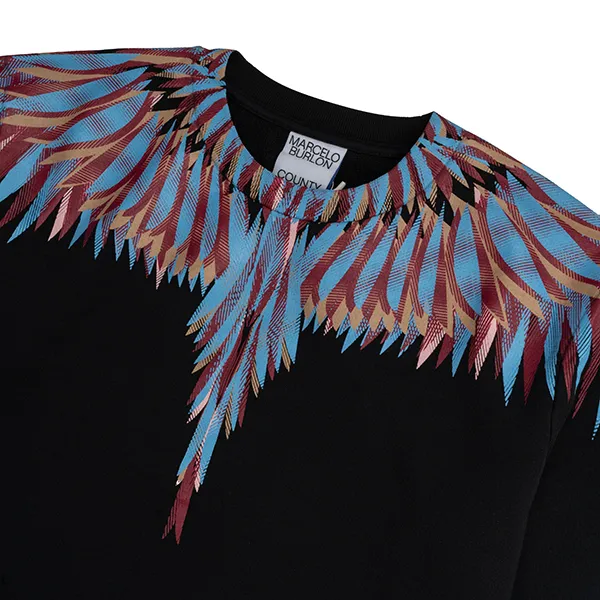 Áo Nỉ Marcelo Burlon County Of Milan Cotton Sweatshirt With Iconic Print CMBA009F22FLE003 1040 Màu Đen