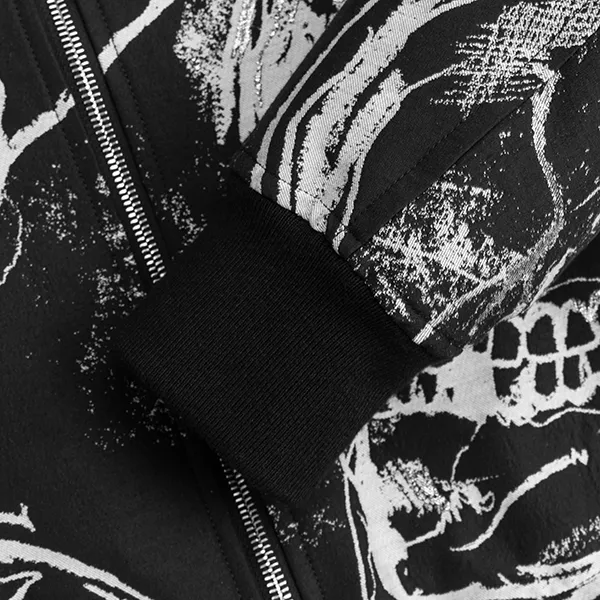Áo Khoác Alexander McQueen Skull Print Bomber Jacket 630563 QPR46 1080 Màu Đen