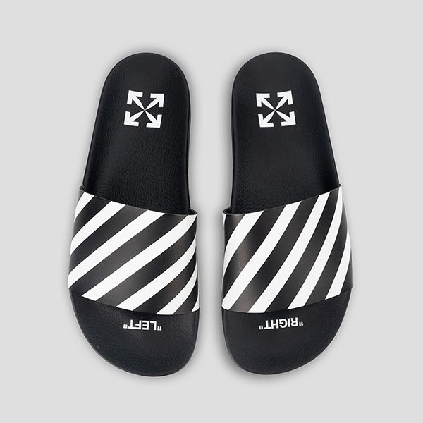 Dép Off-White Diag Rubber Slide Sandals In Black OMIC011C99MAT001 1001 Màu Đen - 1