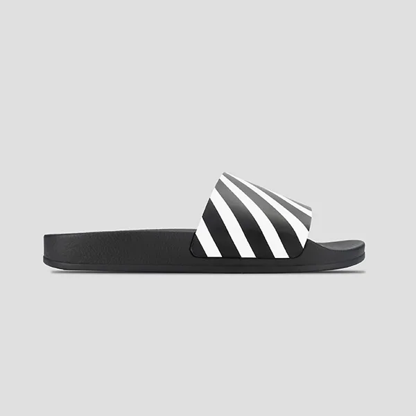 Dép Off-White Diag Rubber Slide Sandals In Black OMIC011C99MAT001 1001 Màu Đen - Dép - Vua Hàng Hiệu