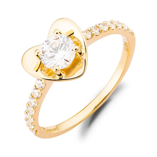 Nhẫn Huy Thanh Jewelry NDINO 212  - 14K - Đá Cubic Zirconia Màu Vàng Gold - 3