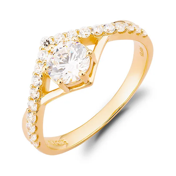 Nhẫn Huy Thanh Jewelry NDINO 211 - 14K - Đá Cubic Zirconia Màu Vàng Gold - Trang sức - Vua Hàng Hiệu