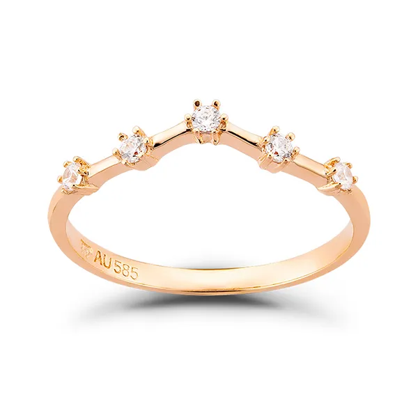 Nhẫn Huy Thanh Jewelry NDINO 209 - 14K - Đá Cubic Zirconia Màu Bạc/Vàng Hồng - Trang sức - Vua Hàng Hiệu