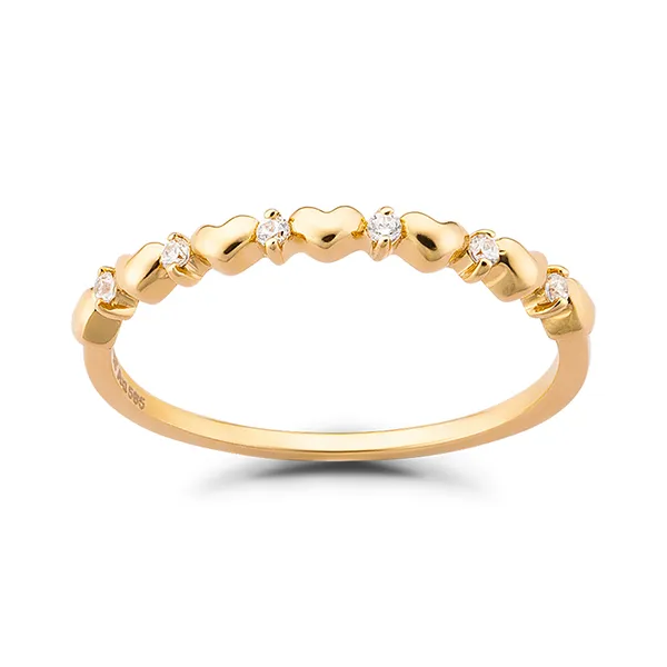 Nhẫn Huy Thanh Jewelry NLF 409 - 14K - Đá Cubic Zirconia Màu Vàng Gold - Trang sức - Vua Hàng Hiệu