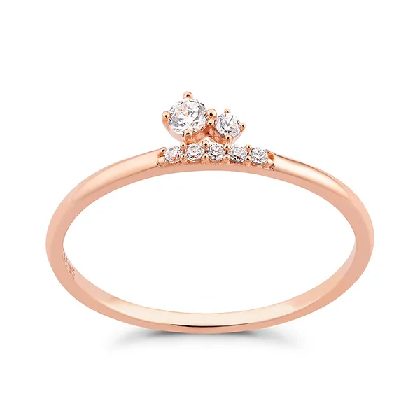 Nhẫn Huy Thanh Jewelry NPTB 286 - 14K - Đá Cubic Zirconia Màu Vàng Hồng - Trang sức - Vua Hàng Hiệu