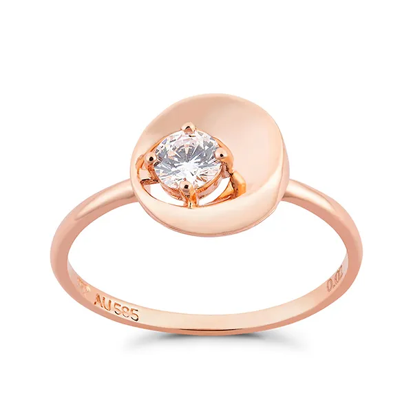Nhẫn Huy Thanh Jewelry NPTB 283 - 14K - Đá Cubic Zirconia Màu Vàng Hồng - Trang sức - Vua Hàng Hiệu