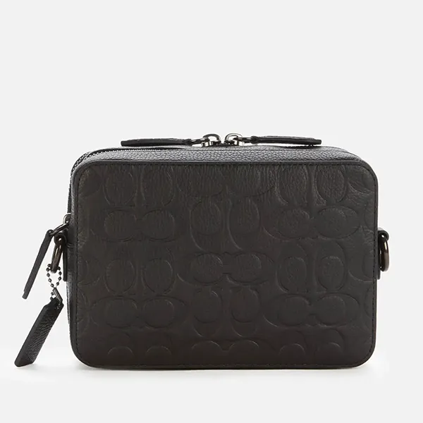 Túi Đeo Chéo Nam Coach Men's Black Charter Cross Body Bag In Signature Leather Màu Đen