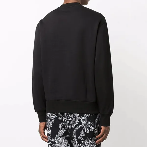 Áo Nỉ Versace Jeans Couture Logo-Print Cotton Sweatshirt 71GAIF04-CF00F Màu Đen