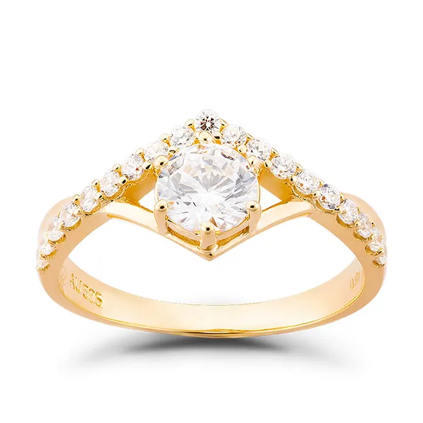 Nhẫn Huy Thanh Jewelry NDINO 211 - 14K - Đá Cubic Zirconia Màu Vàng Gold - Trang sức - Vua Hàng Hiệu