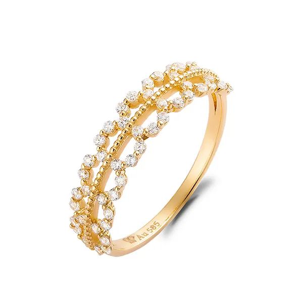 Nhẫn Huy Thanh Jewelry NLF 417 - 14K - Đá Cubic Zirconia Màu Vàng Gold - Trang sức - Vua Hàng Hiệu
