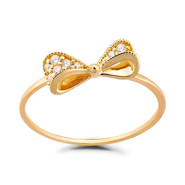 Nhẫn Huy Thanh Jewelry NLF 407 - 14K - Đá Cubic Zirconia Màu Vàng Gold - Trang sức - Vua Hàng Hiệu