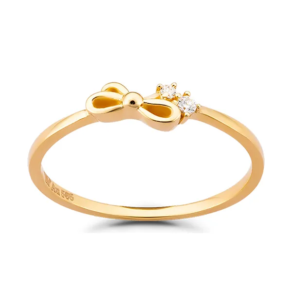 Nhẫn Huy Thanh Jewelry NLF 406 - 14K - Đá Cubic Zirconia Màu Vàng Gold - Trang sức - Vua Hàng Hiệu