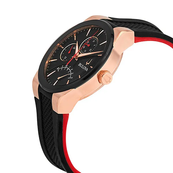 Đồng Hồ Nam Bulova Futuro Quartz Black Dial Black Silicone Men's WatchItem 97C111 Màu Đen