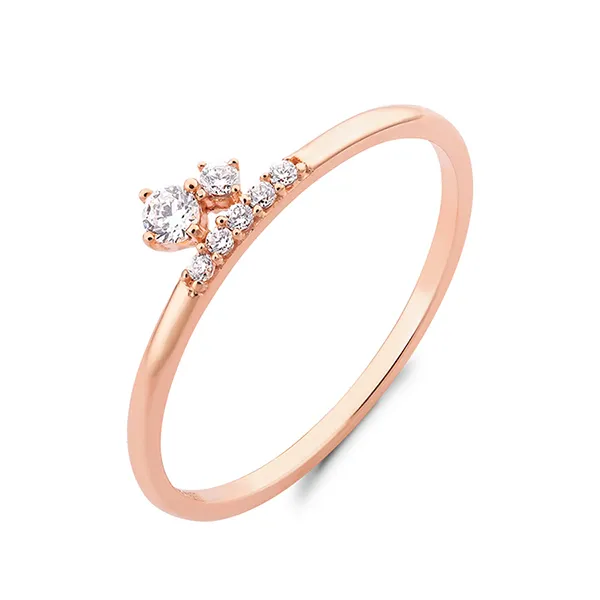 Nhẫn Huy Thanh Jewelry NPTB 286 - 14K - Đá Cubic Zirconia Màu Vàng Hồng - Trang sức - Vua Hàng Hiệu
