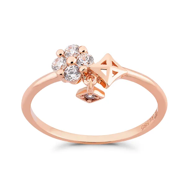 Nhẫn Huy Thanh Jewelry NPTB 284 - 14K - Đá Cubic Zirconia Màu Vàng Hồng - Trang sức - Vua Hàng Hiệu
