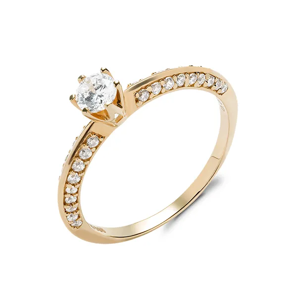 Nhẫn Huy Thanh Jewelry NDINO 200 - 14K - Đá Cubic Zirconia Màu Vàng Gold