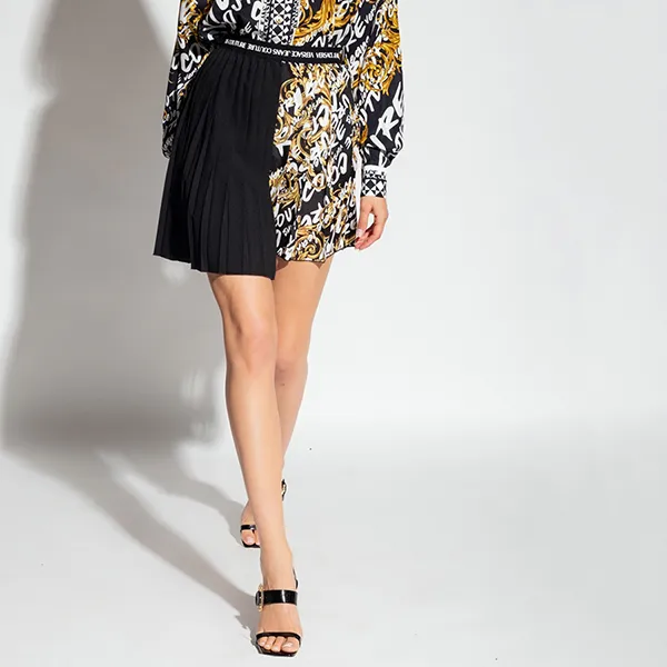 Chân Váy Versace Jeans Couture Pleated Skirt 73HAE8A1 NS166 G89 Phối Màu