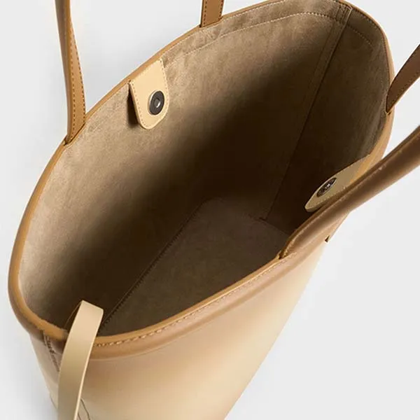 Túi Tote Nữ Charles & Keith CNK Charlot Tote Bag Sand CK2-30781749 Màu Vàng Cát