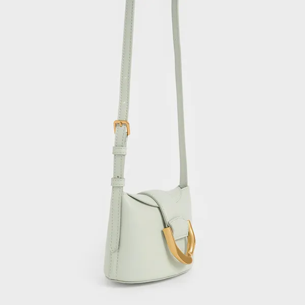 Túi Đeo Vai Nữ Charles & Keith CNK Gabine Bucket Bag Mint Green 10781870 Màu Xanh Mint