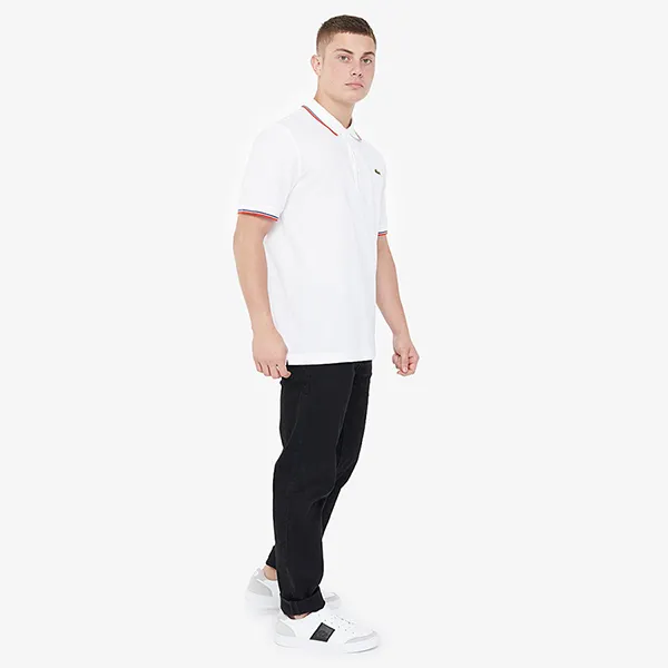 Áo Polo Lacoste Men's Ribbed White/Corrida-Cosmic YH7900 00 SM8 Màu Trắng Size L