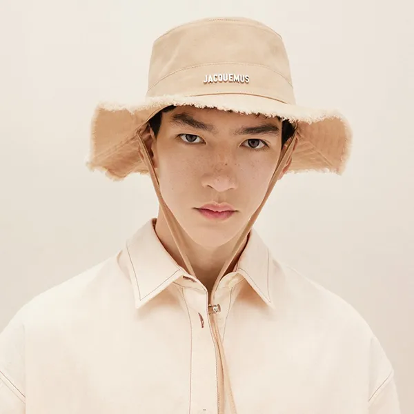 Mũ Jacquemus Le Bob Artichaut Large Brim Bucket Hat Màu Be Size 58