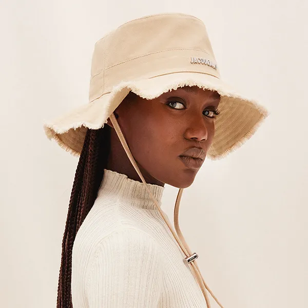 Mũ Jacquemus Le Bob Artichaut Large Brim Bucket Hat Màu Be Size 58