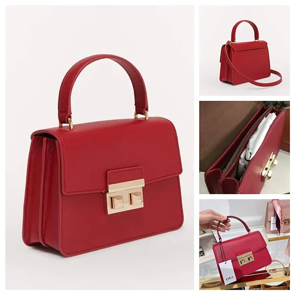 Túi Xách Furla Bella Mini Top Handle Cabernet Màu Đỏ