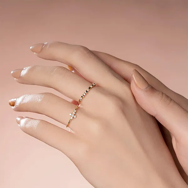Nhẫn Huy Thanh Jewelry NLF 413 - 14K - Đá Cubic Zirconia Màu Vàng Gold - Trang sức - Vua Hàng Hiệu