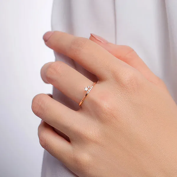 Nhẫn Huy Thanh Jewelry NPTB 286 - 14K - Đá Cubic Zirconia Màu Vàng Hồng - Trang sức - Vua Hàng Hiệu