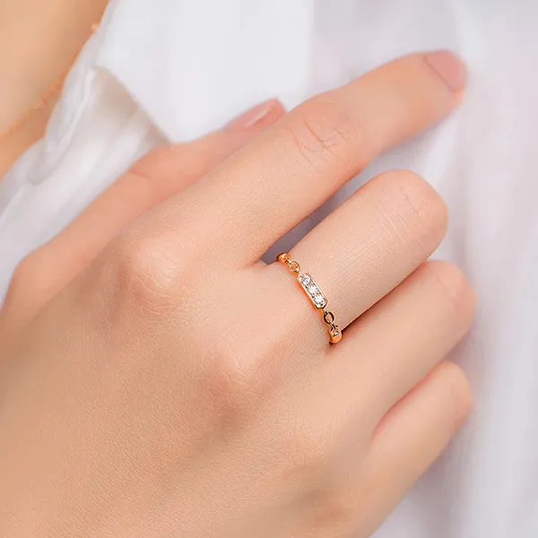 Nhẫn Huy Thanh Jewelry NPTB 285 - 14K - Đá Cubic Zirconia Màu Vàng Hồng - Trang sức - Vua Hàng Hiệu