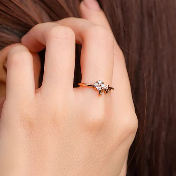 Nhẫn Huy Thanh Jewelry NPTB 284 - 14K - Đá Cubic Zirconia Màu Vàng Hồng - Trang sức - Vua Hàng Hiệu