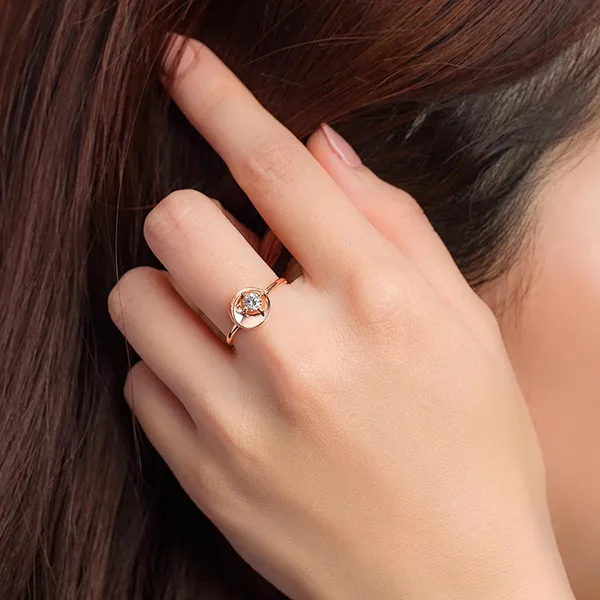 Nhẫn Huy Thanh Jewelry NPTB 283 - 14K - Đá Cubic Zirconia Màu Vàng Hồng - Trang sức - Vua Hàng Hiệu
